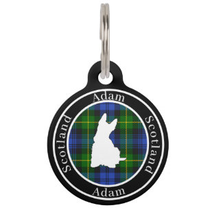 Médaillon Pour Animaux Adam Tartan & Scottie Dog Personnalisé