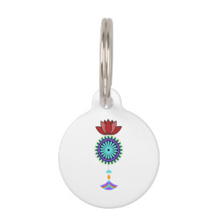 Médaillon Pour Animaux Adeptes spirituels à fleurs de lotus