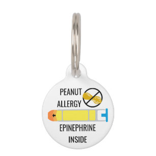 Médaillon Pour Animaux Adrénaline d'allergie d'arachide d'enfants à