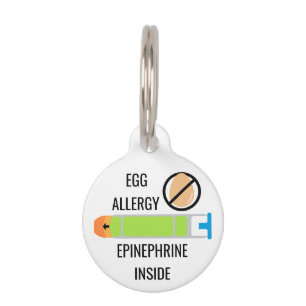 Médaillon Pour Animaux Adrénaline d'allergie d'oeufs d'enfants à