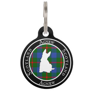 Médaillon Pour Animaux Agnew Tartan & Scottie Dog Personnalisé
