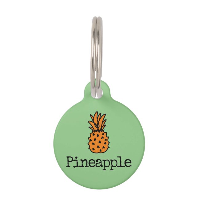 Médaillon Pour Animaux Aiguille verte à fruits tropicaux orange (Devant)