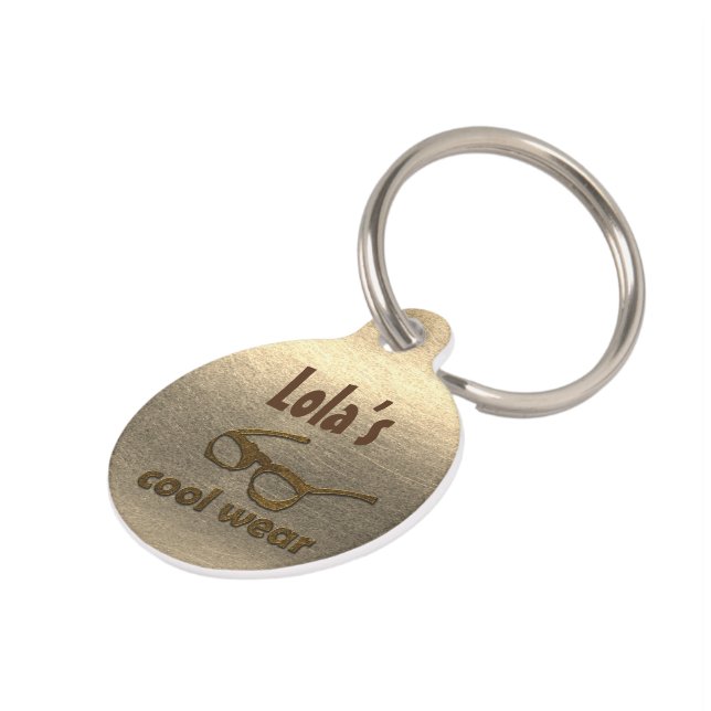 Médaillon Pour Animaux Ajouter un nom Cool porter brillant look (Côté )