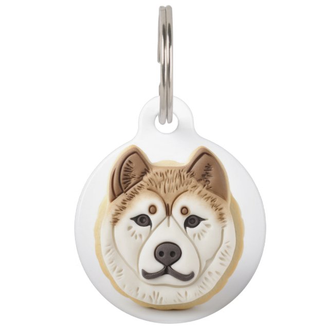 Médaillon Pour Animaux Akita Chien Inspiré 3D (Devant)