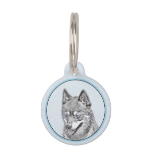 Médaillon Pour Animaux Alaskan Klee Kai Peinture - Cute Original Chien Ar