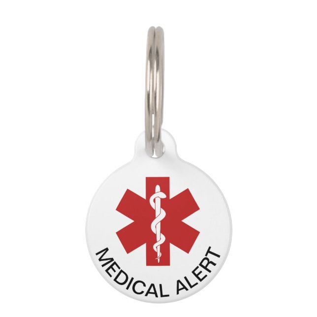 Médaillon Pour Animaux Alerte Médicale (Devant)