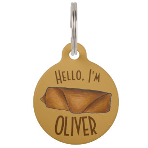 Médaillon Pour Animaux Alimentation Chinoise Oeuf Roll Restaurant Eggroll