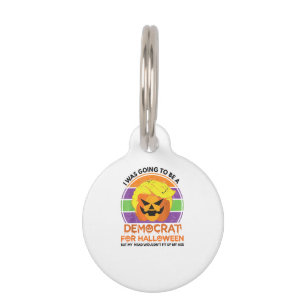 Médaillon Pour Animaux Aller À Un Démocrate Pour Halloween Drôle Trumpkin