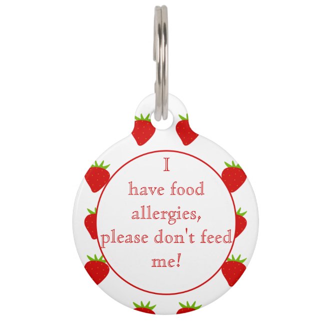 Médaillon Pour Animaux Allergies alimentaires de fraises Alerte Médicale (Devant)