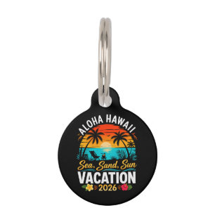Médaillon Pour Animaux Aloha Hawaii Mer Sable Soleil 2026