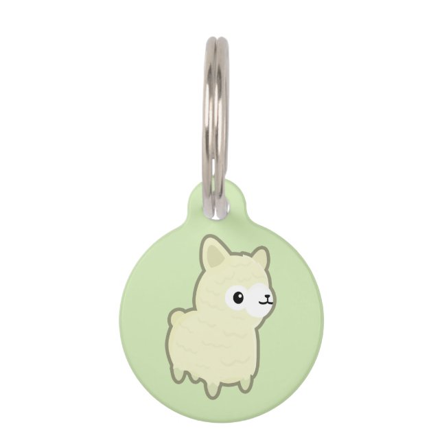 Médaillon Pour Animaux Alpaga de Kawaii (Devant)