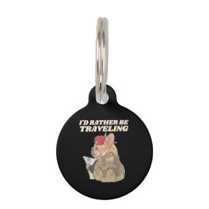 Médaillon Pour Animaux Amoureux de Bouledogue   Je préfère voyager avec m