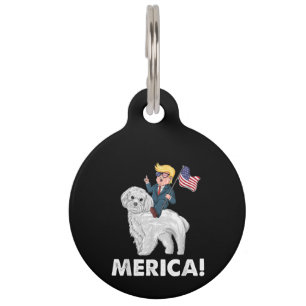 Médaillon Pour Animaux Amoureux des chiens   Merica Trump chevauchant un 