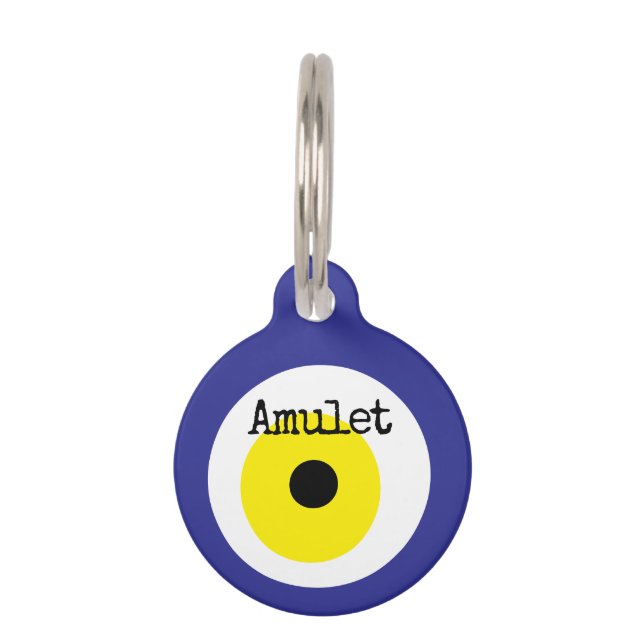 Médaillon Pour Animaux Amulet de perle d'oeil maléfique de la Marine (Devant)
