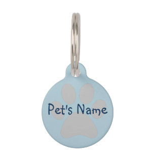 Médaillon Pour Animaux Animal familier bleu et par gris personnalisé
