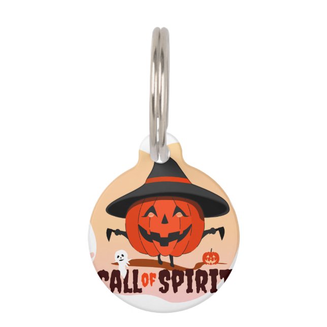 Médaillon Pour Animaux Appel de l'Esprit d'Halloween (Devant)