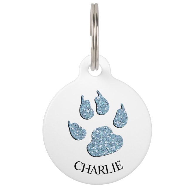 Médaillon Pour Animaux Appelez ma maman - Bleu Alerte Chien Message d'éti (Devant)