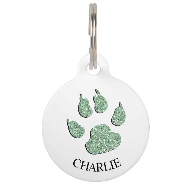 Médaillon Pour Animaux Appelez ma maman - Green Alert Chien message d'éti (Devant)