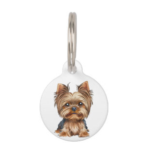 Médaillon Pour Animaux Aquarelle de chien yorkshire terrier  