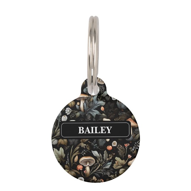 Médaillon Pour Animaux Aquarelle Forêt Verdure Champignons Automne (Devant)