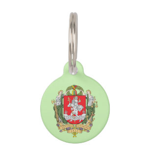 Médaillon Pour Animaux Armoiries de Vilnius, Lituanie Étiquette de nom d'