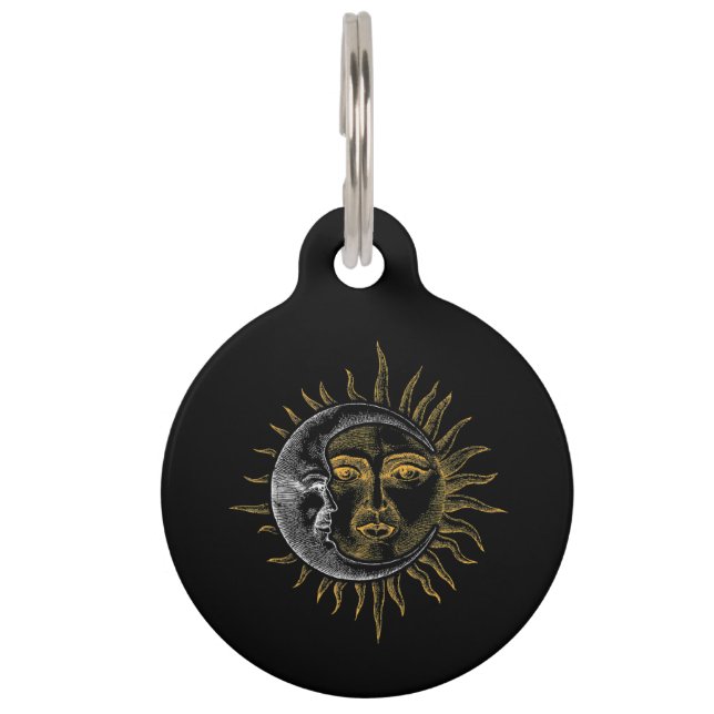 Médaillon Pour Animaux Astronomie Stars Astronaute des planètes Sun Moon (Devant)
