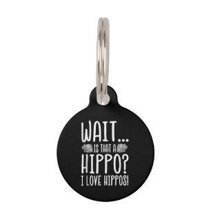 Médaillon Pour Animaux Attends, C'Est Un Hippo ? J'Aime Les Hippopotames
