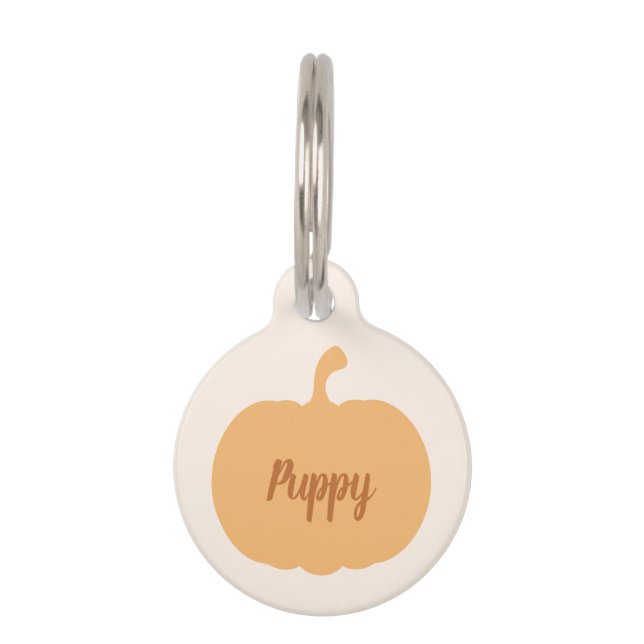 Médaillon Pour Animaux Automne Harvest Little Citrouille Nom personnalisé (Devant)