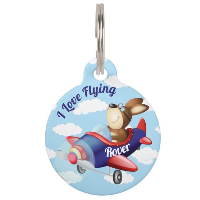 Médaillon Pour Animaux Avion de vol de chien (Devant)