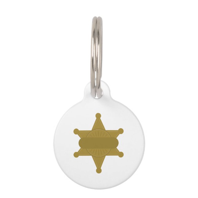 Médaillon Pour Animaux Badge Sheriff (Devant)