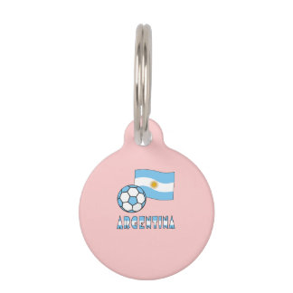 Médaillon Pour Animaux Bal de football argentin et drapeau
