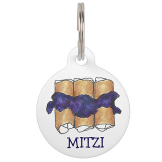 Médaillon Pour Animaux Balise alimentaire Blueberry Blintz NYC Jewish Del