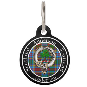 Médaillon Pour Animaux Balise Anderson Badge & Tartan Personalized People