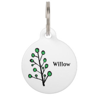 Médaillon Pour Animaux Balise Arbre de points verts