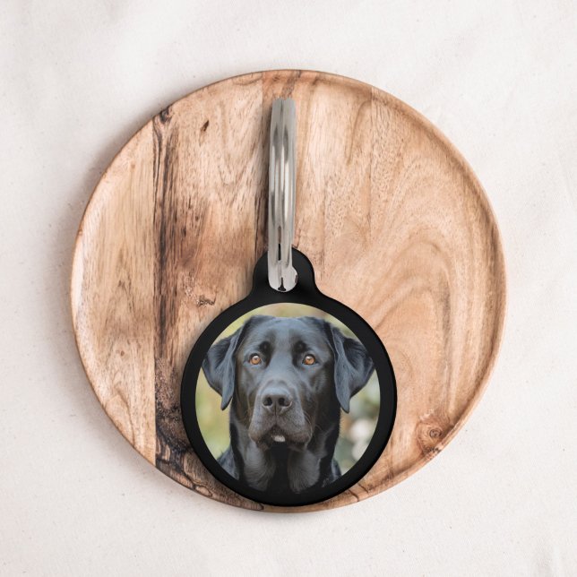 Médaillon Pour Animaux Balise Black Labrador, Photo personnalisée pour an (Black Labrador, Custom Photo Pet Tag)
