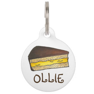 Médaillon Pour Animaux Balise Boston Cream Pie Slice Dessert Foodie Pet D