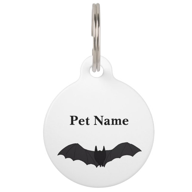 Médaillon Pour Animaux Balise Chien de chauve-souris Halloween (Devant)
