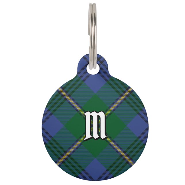 Médaillon Pour Animaux Balise Clan Johnston Tartan Pet ID (Devant)