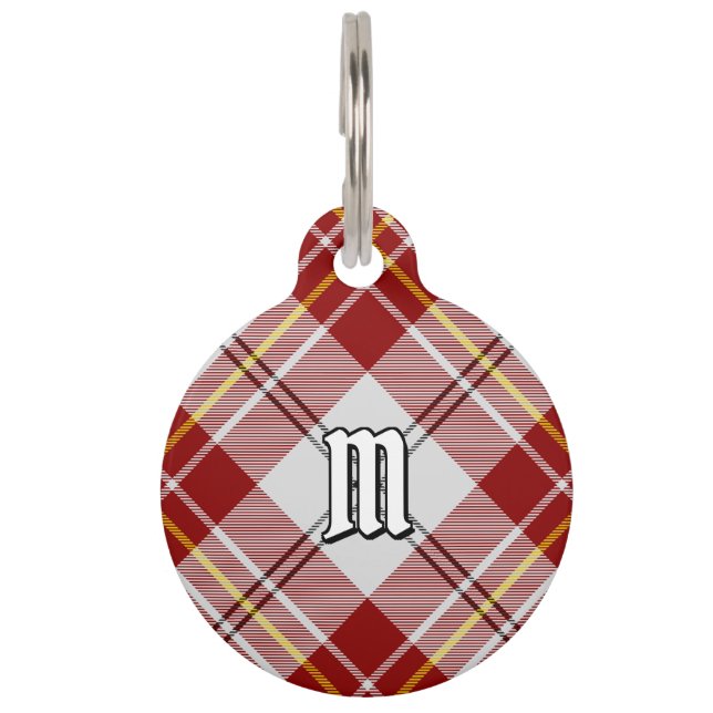 Médaillon Pour Animaux Balise Clan MacPherson Red Dress Tartan Pet ID (Devant)