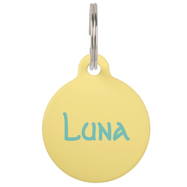 Médaillon Pour Animaux Balise de balise personnalisée Jaune/Tampon rond (Devant)