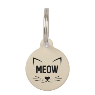 Médaillon Pour Animaux Balise de chat personnalisée Cute Meow