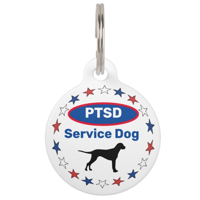 Médaillon Pour Animaux Balise de chien de chien de service PTSD modifiabl (Devant)