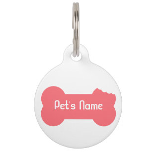 Médaillon Pour Animaux Balise de chien personnalisé d'os à mâcher rose 5