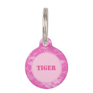 Médaillon Pour Animaux Balise de nom de l'animal de compagnie Pink ARMY A
