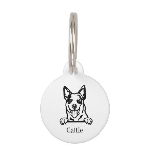 Médaillon Pour Animaux Balise de nom personnalisée pour chien de bétail a