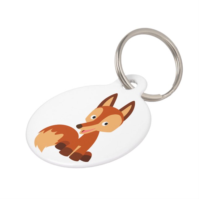 Médaillon Pour Animaux Balise Dessin Cartographié Cousue Fox Dog (Côté )