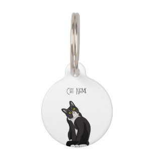 Médaillon Pour Animaux Balise d'ID animal de compagnie de chat Tuxedo