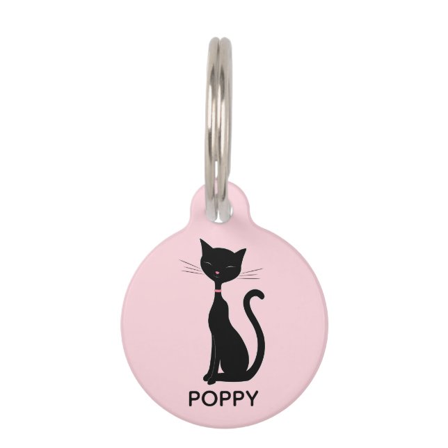 Médaillon Pour Animaux Balise d'ID animal de compagnie rose personnalisée (Devant)