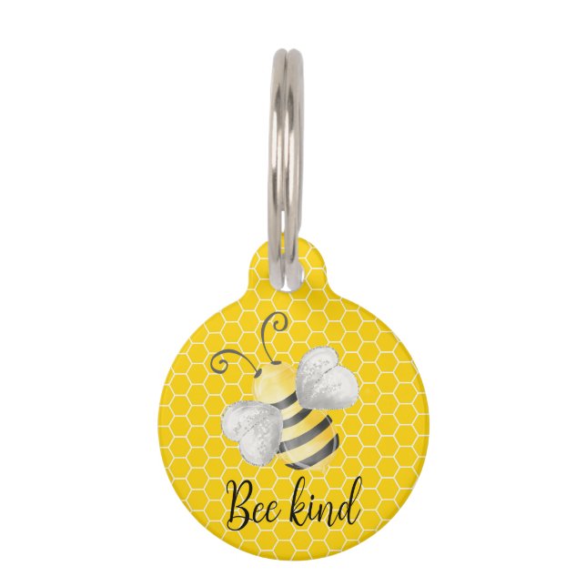 Médaillon Pour Animaux Balise d'ID de stéthoscope d'abeille (Devant)