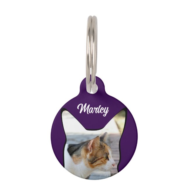Médaillon Pour Animaux Balise d'identification de la photo du chat (Devant)